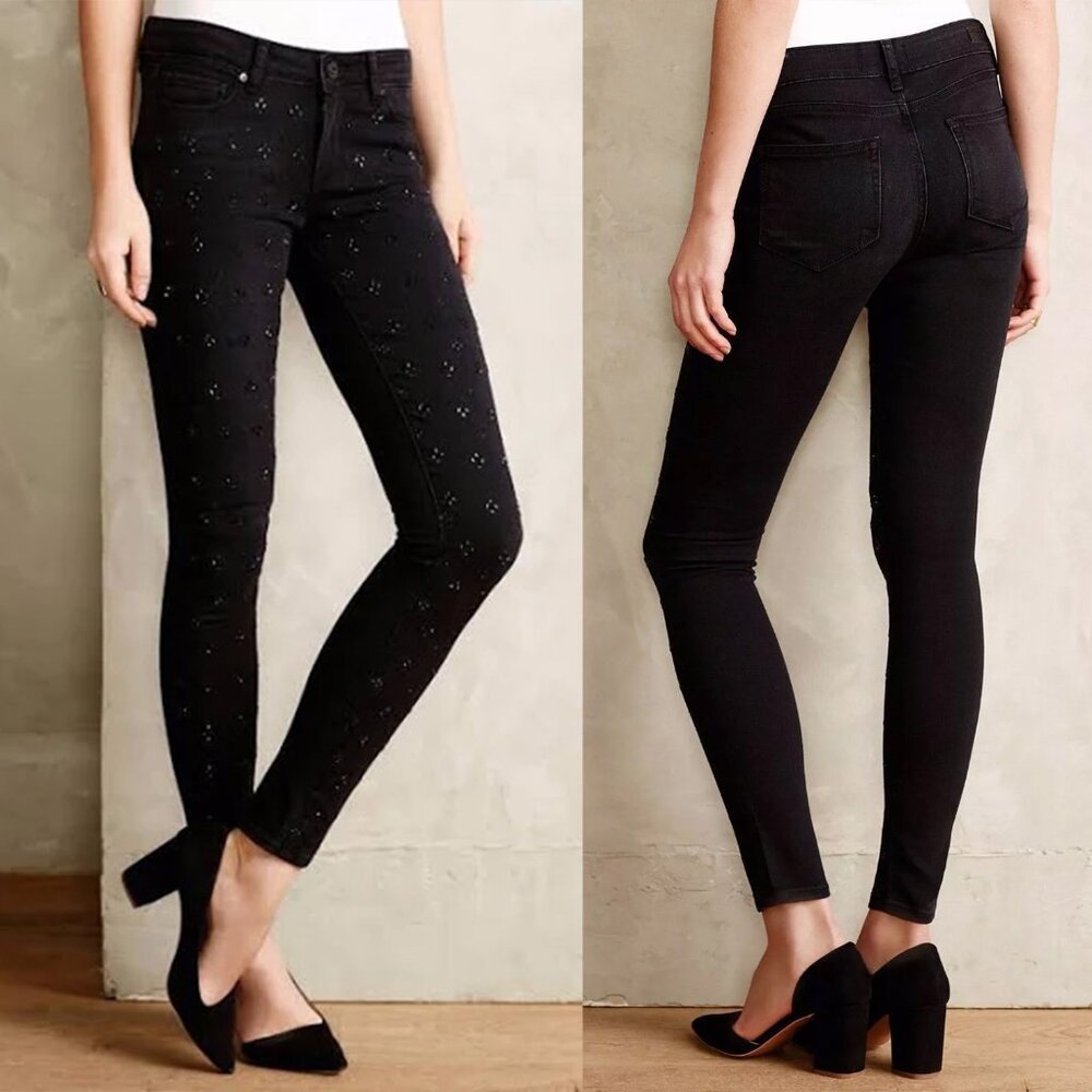 PAIGE VERDUGO ULTRA SKINNY EMBELLISHED JEANS